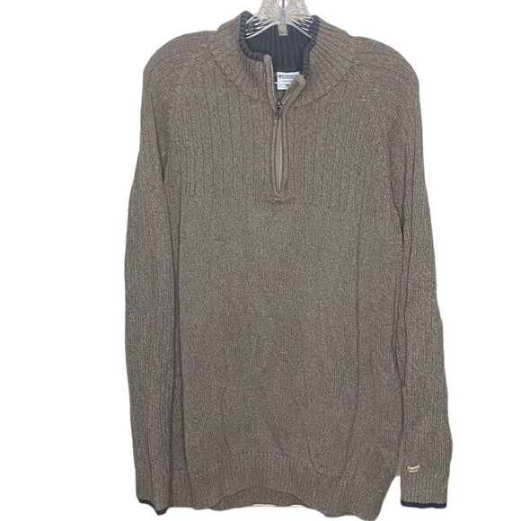 Columbia Roc II Men’s Sz XXL Green Cotton 1/4 Zip Pullover Sweater - Picture 1 of 5